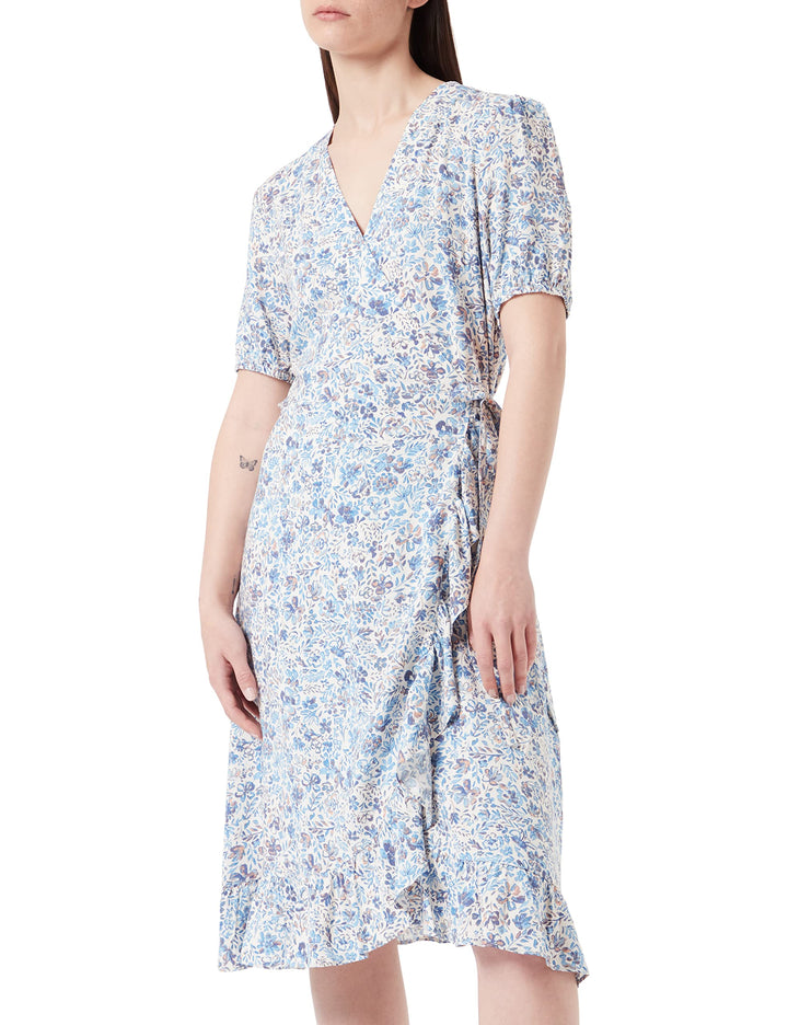 Part Two Damen Clairepw Dr Feminine Silhouette Kleid 44 Blau Bemalte Blume, 44 Blau Bemalte Blume