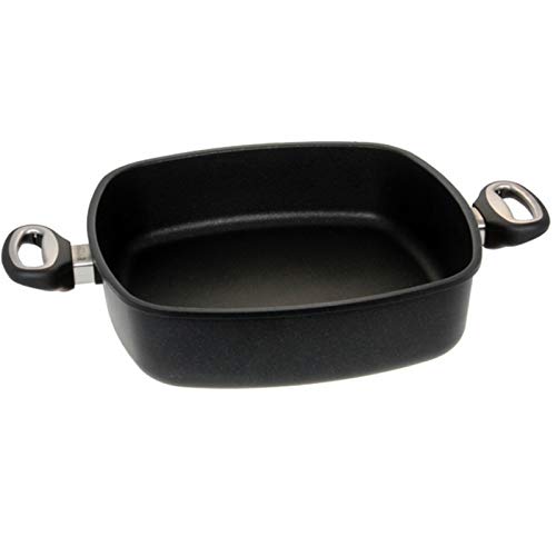 Lotus Gusspfanne - Quadratkasserolle 29cm, Bodenmass 22cm, Höhe 7,5cm, Deckelmass 29cm