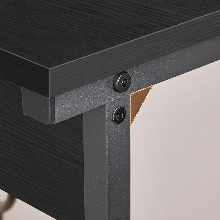 HOOBRO C-Form Beistelltisch mit Ladestation, höhenverstellbarer Beistelltisch mit Steckdose, Sofatis
