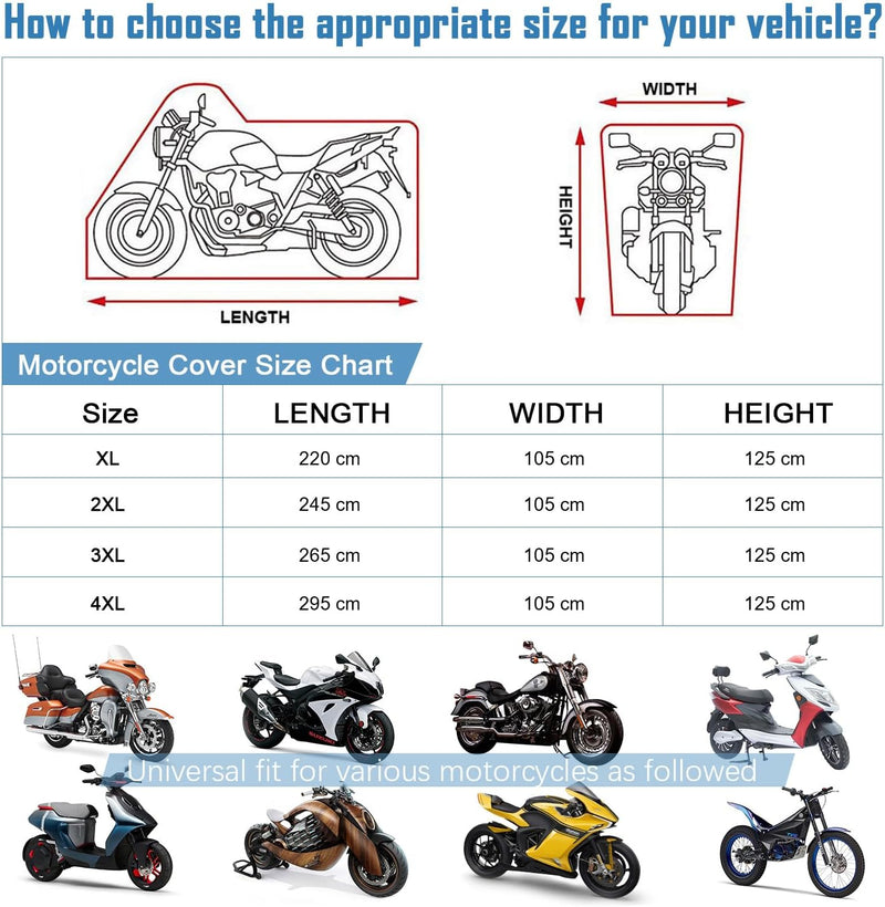 VANSHEIM Abdeckplane Motorrad Outdoor Moped Abdeckung Wasserdicht Motorradgarage Indoor Roller Garag