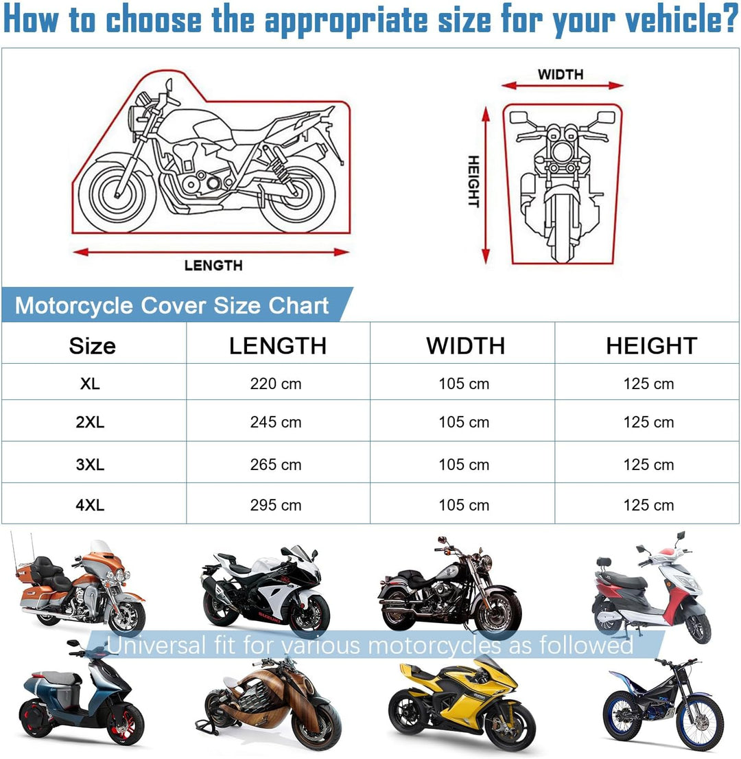 VANSHEIM Motorradplane Outdoor Winter Motorrad Garage Motoradabdeckhaube Outdoor Motorradabdeckungen