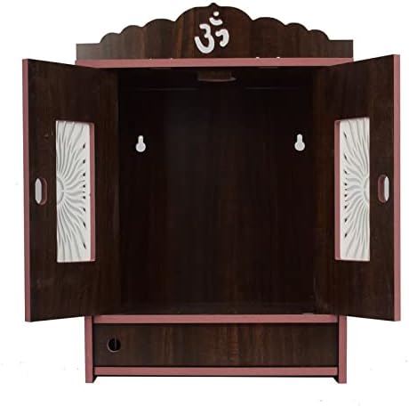 CrazyInk Crazyink-512 Puja-Tempel aus Holz, zum Aufhängen, für Zuhause, für Pooja-Zimmer, Mandirholz