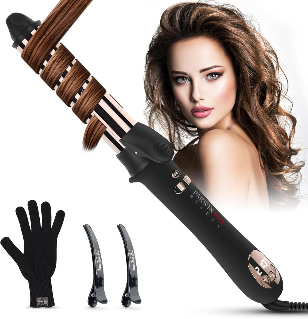 360° Rotierender Lockenstab Automatisch, PARWIN PRO BEAUTY Lockenstab Curling Iron 25mm, Nano-Titan-