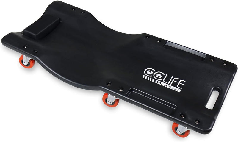 CCLIFE Rollbrett KFZ Werkstatt Rollliege Montagerollbrett Werkstattliege,mit Kopfstütze 6 Rollen Wer
