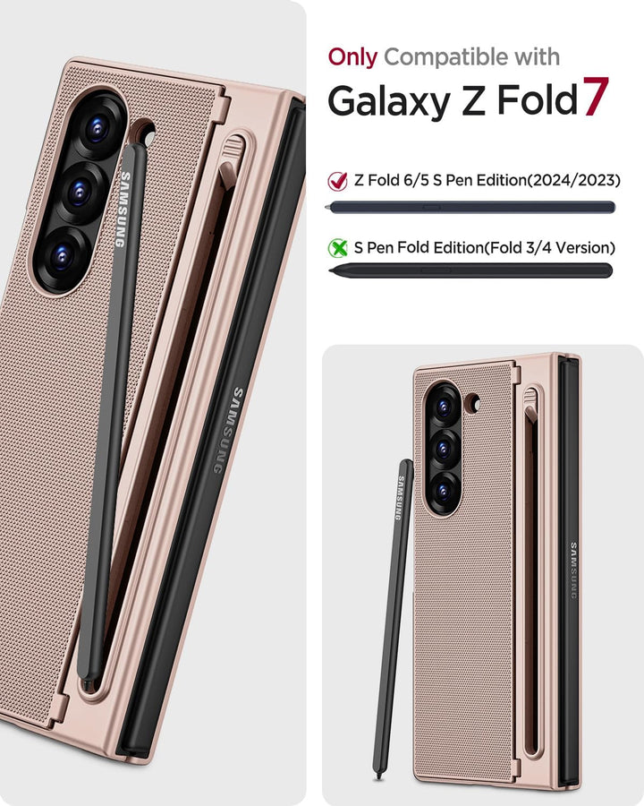 Miimall Kompatibel mit Samsung Galaxy Z Fold 7 Hülle mit S-Pen Holder, [Anti-SPY Displayschutz] Ultr