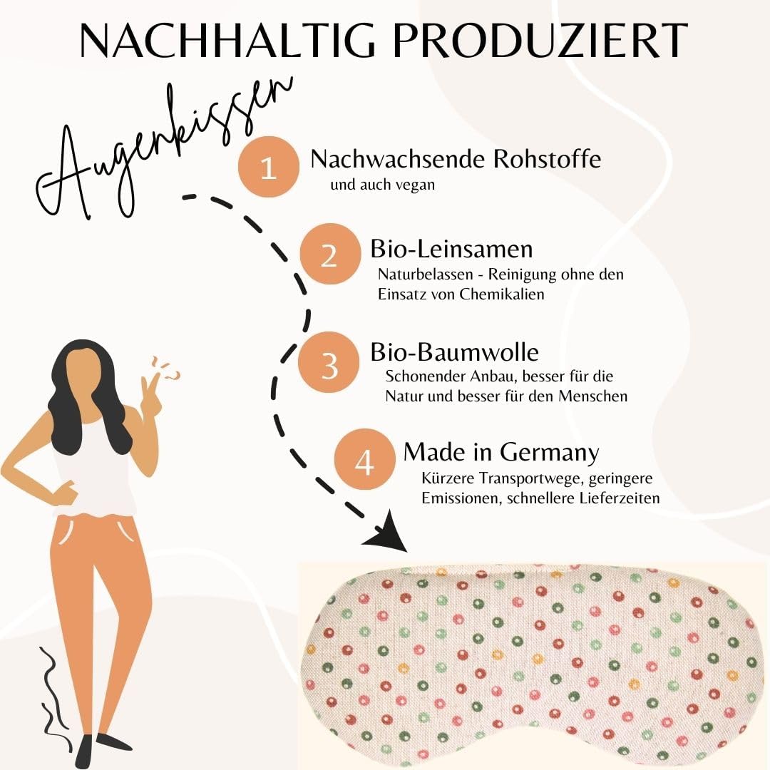 Bio-Bio Augenkissen Augentrost & Leinsamen "Punkte" zur Entspannung, zum Kühlen, erwärmen oder für Y