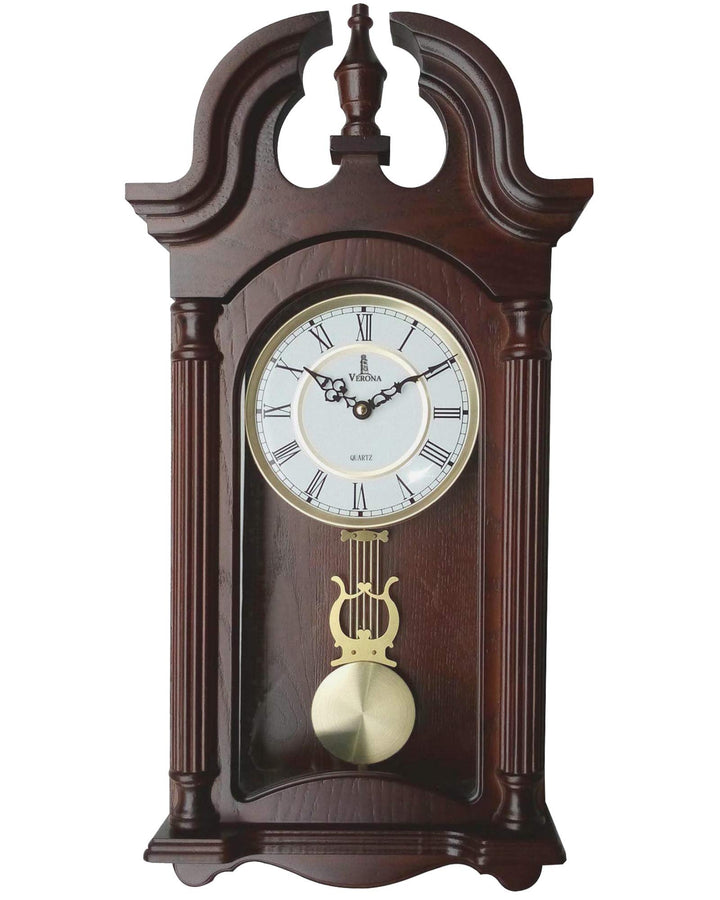 Pendel-Wanduhr batteriebetrieben – Hängende Grossvater-Wanduhr mit Pendel – Leise, Holzpendeluhr – H