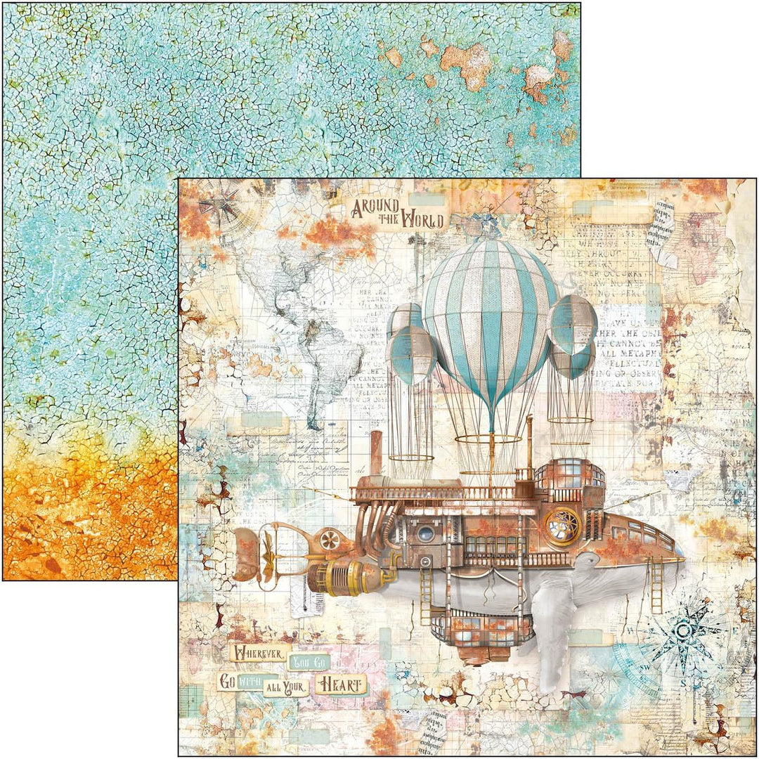 Ciao Bella Scrapbook-Papier Coral Reef, 30,5 x 30,5 cm, 12 Blatt, 190 g/m2, Bastelpapier für Hobbys