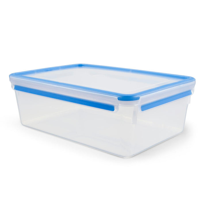 Emsa 508547 Clip & Close | Rechteckige Frischhaltedose | mit Deckel | 5.4 Liter | Transparent/Blau R