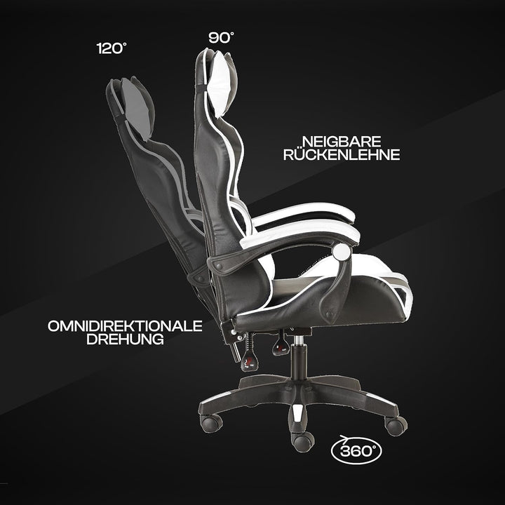 Baroni Home Gaming-Stuhl, ergonomischer Bürostuhl, gepolstert Gaming Sessel mit bequemer, Verstellba