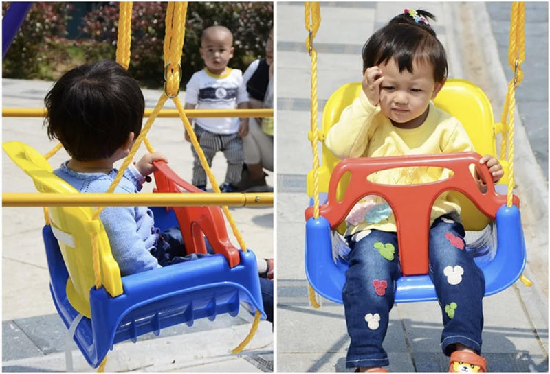 Kinderschaukel 3 in 1 zum Aufhängen Rückenlehne Anschnallgurt Indoor Outdoor 23552