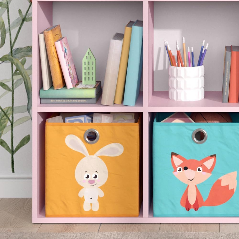 Vicco Kinderregal Luigi, Rosa, 72 x 114.2 cm mit 2 Faltboxen (bunt) Rosa mit 2 Faltboxen, Rosa mit 2