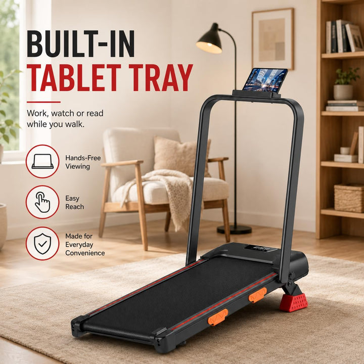 Treadmill Walking Pad Klappbar mit Steigung 10% 3.0HP 136KG LED | Laufband für Zuhause Klappbar Leis