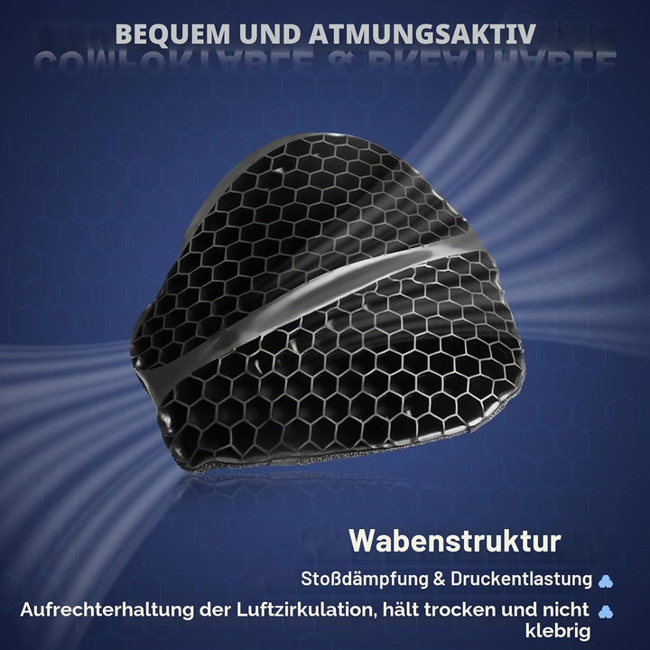 SKYJDM Faltbares Motorrad-Gel-Sitzkissen, grosse 3D-Wabenstruktur, Stossdämpfung und atmungsaktives