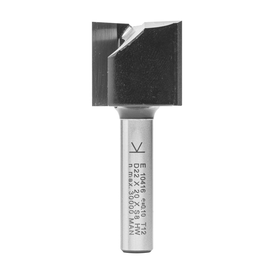 ENT 10416 Nutfräser HW, Schaft (S) 8 mm, Durchmesser (D) 22 mm, NL 20 mm, SL 32 mm, GL 52 mm D=22 /