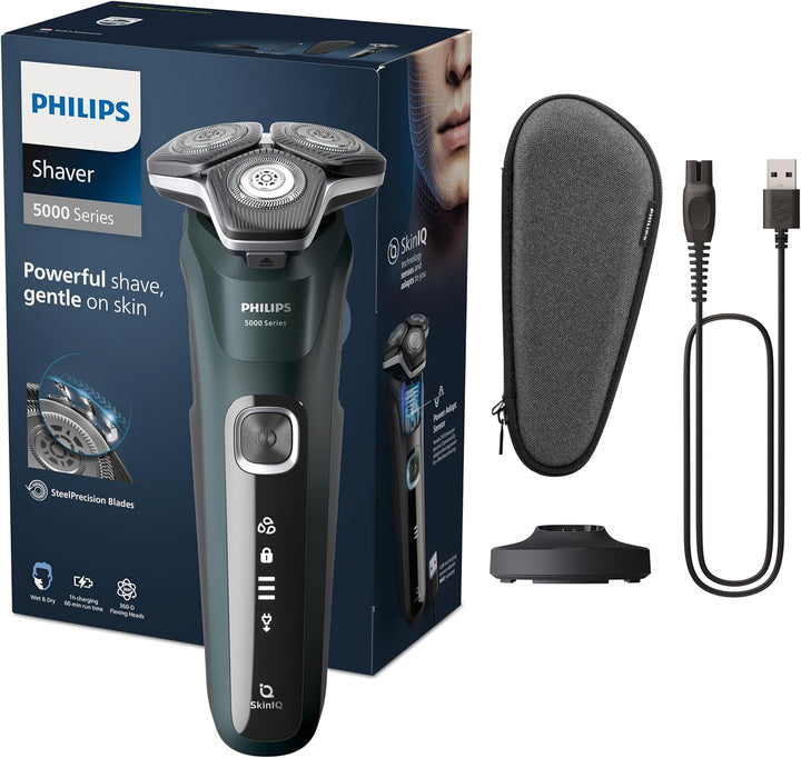 Philips Shaver Series 5000 – Elektrischer Nass- und Trockenrasierer für Herren mit ausklappbarem Tri