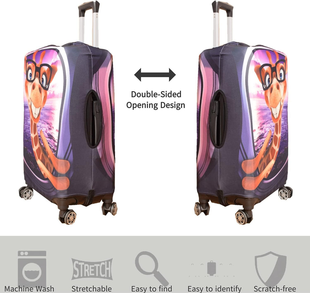 7-Mi 3D Print Design Reisen Koffer Schutz Trolley Case Cover 19"-32" Sleeve Giraffe XL(Fits to 31"-3