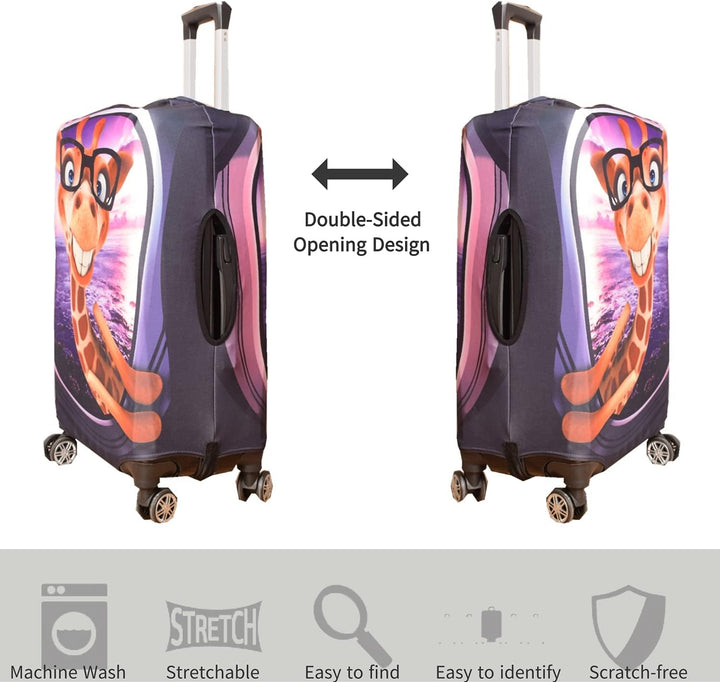 7-Mi 3D Print Design Reisen Koffer Schutz Trolley Case Cover 19"-32" Sleeve Giraffe XL(Fits to 31"-3