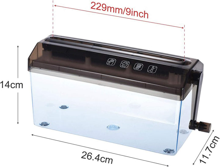 Malayas A4 22,9 cm Aktenvernichter geschreddertes Papier Manueller Hand-Papierschredder Dokumentenda
