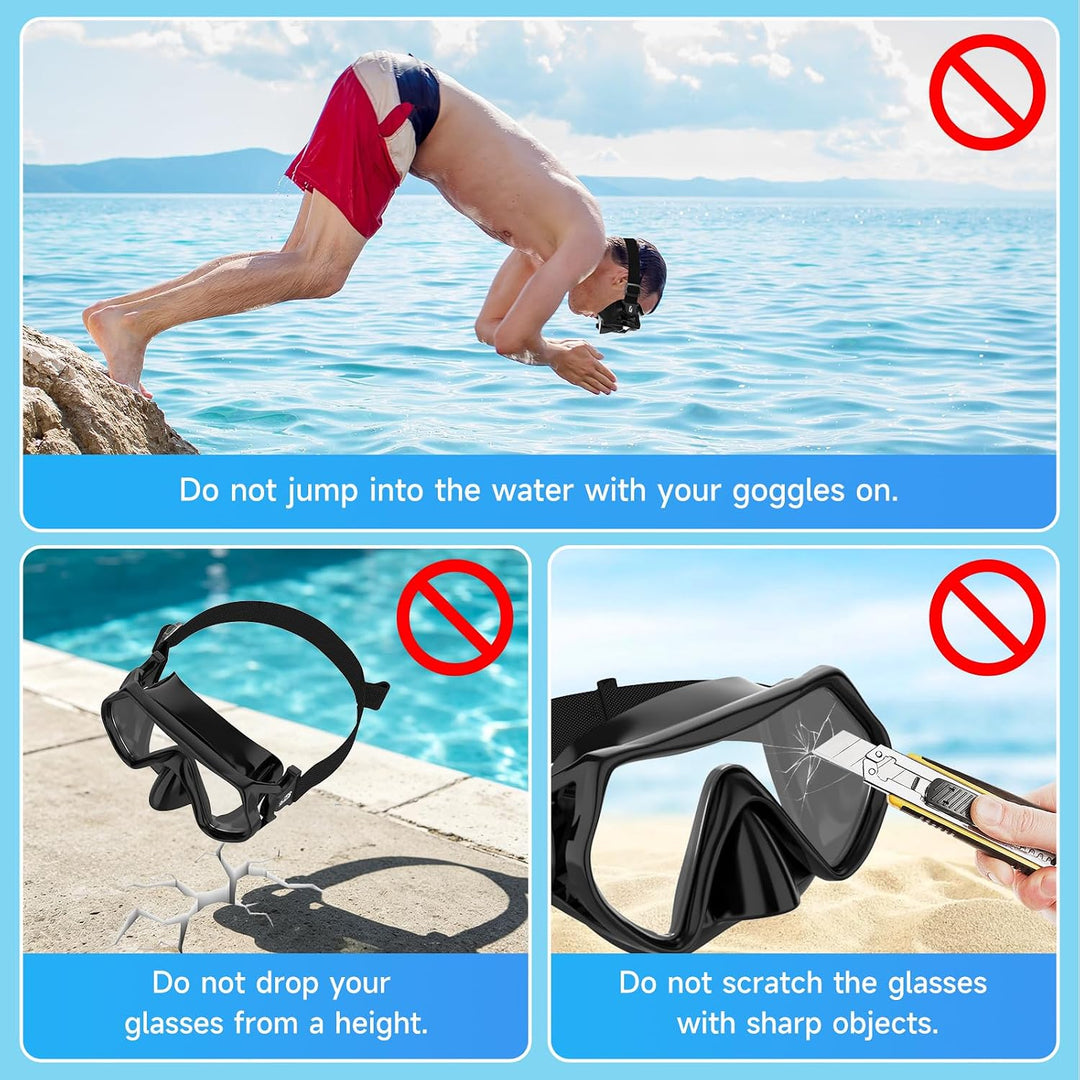 Findway Taucherbrille Erwachsene Teenager mit Verstellbares Elastisches Kopfband Stoffband, Tauchmas