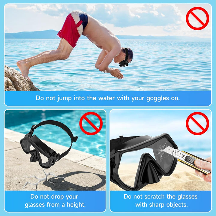 Findway Taucherbrille Erwachsene Teenager mit Verstellbares Elastisches Kopfband Stoffband, Tauchmas