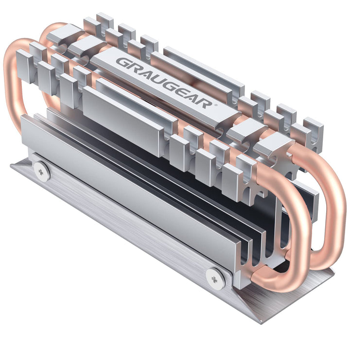 GRAUGEAR M.2 2280 NVMe SATA SSD Kühlkörper, Direct Touch Heatpipe, Dual-Kupfer-Heizrohre, Aluminiuml