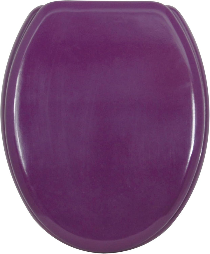 MSV WC Sitz Toilettendeckel MDF Holzkern „Violett Lila“ Scharniere aus Edelstahl - hochwertige und s