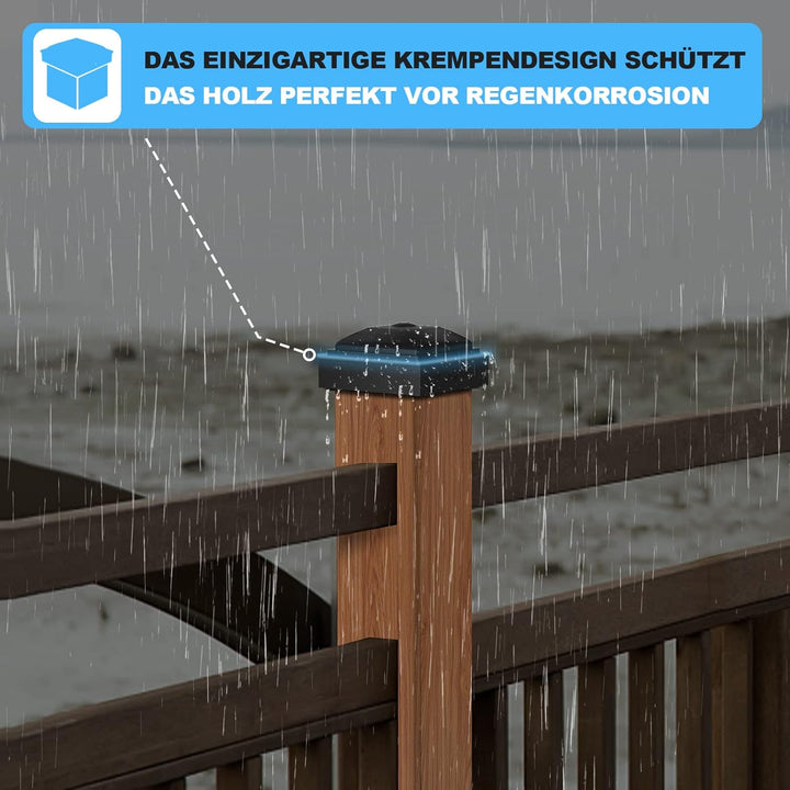 Bonna pfostenkappen 7x7CM, 24Stück Pfostenkappe, Plastik Abdeckkappen für Zaunpfosten mit Schrauben