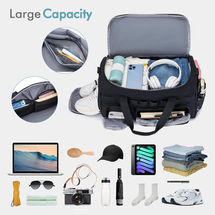 BAGZY Taktischer Reisetasche Sporttasche 40l Trainingstasche Herren Mit Schuhfach Für Herren Reise S