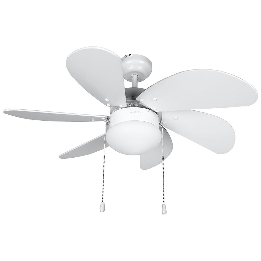 Orbegozo CP 15076 B - Deckenventilator mit Licht, 6 Blätter aus Holz, leise, 3 Ventilatorgeschwindig