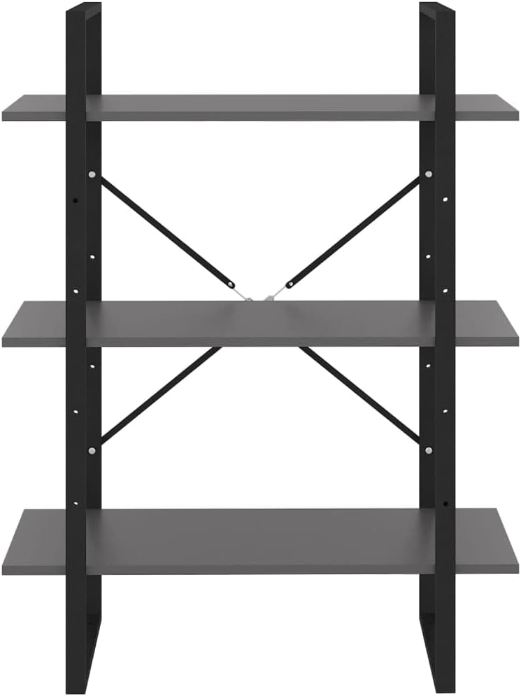 vidaXL Bücherregal Industriestil Standregal Wandregal Bürorregal Aktenregal Regal Mehrzweckregal Gra