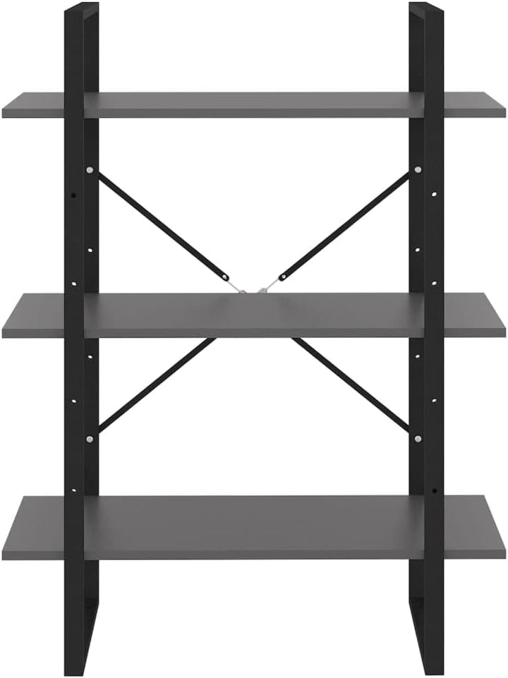 vidaXL Bücherregal Industriestil Standregal Wandregal Bürorregal Aktenregal Regal Mehrzweckregal Gra