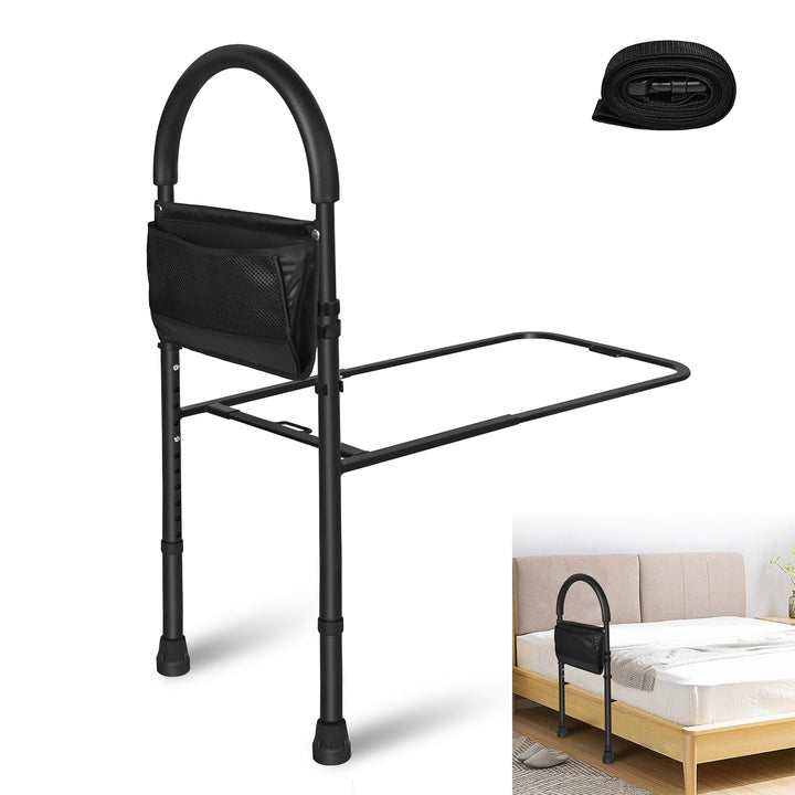 LARS360 Sichere Bettgitter mit PVC Lagerung Tasche und Unterstützung Beine, Faltbare Bettgitter Raus