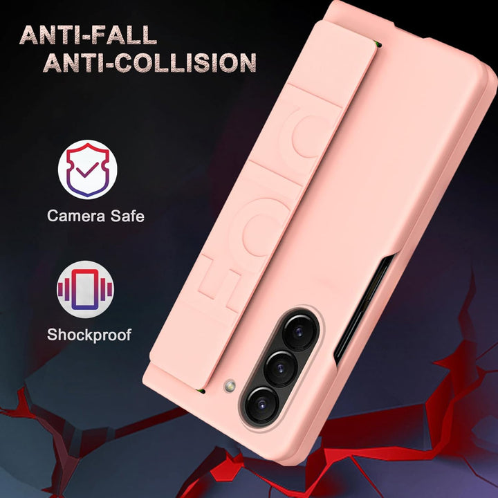NINKI Kompatibel Samsung Galaxy Z Fold 5 Hülle mit Armband,Stossfeste PC Case Schutzhülle leichte Bu
