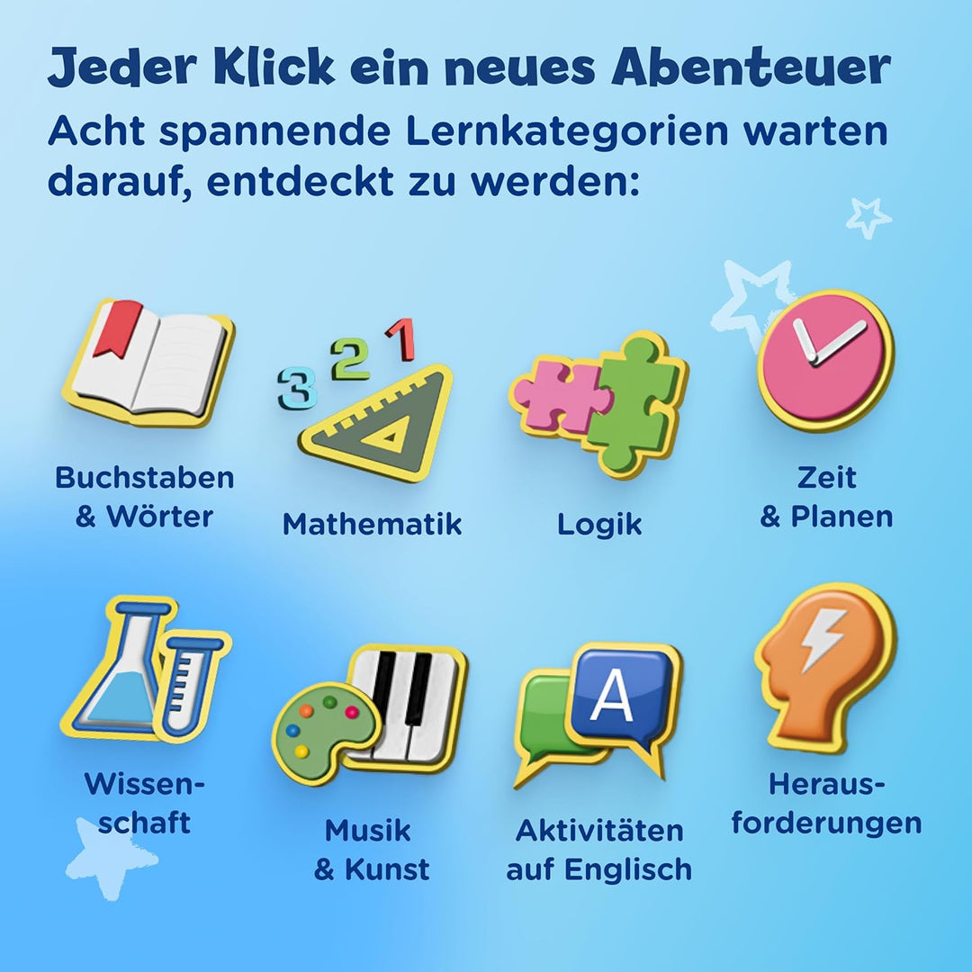 Vtech Explorer Laptop Pro Blau I Lernlaptop mit 164 Spielen I Bilingual Deutsch Englisch I 8 Lernkat