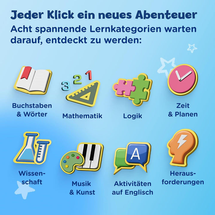Vtech Explorer Laptop Pro Blau I Lernlaptop mit 164 Spielen I Bilingual Deutsch Englisch I 8 Lernkat