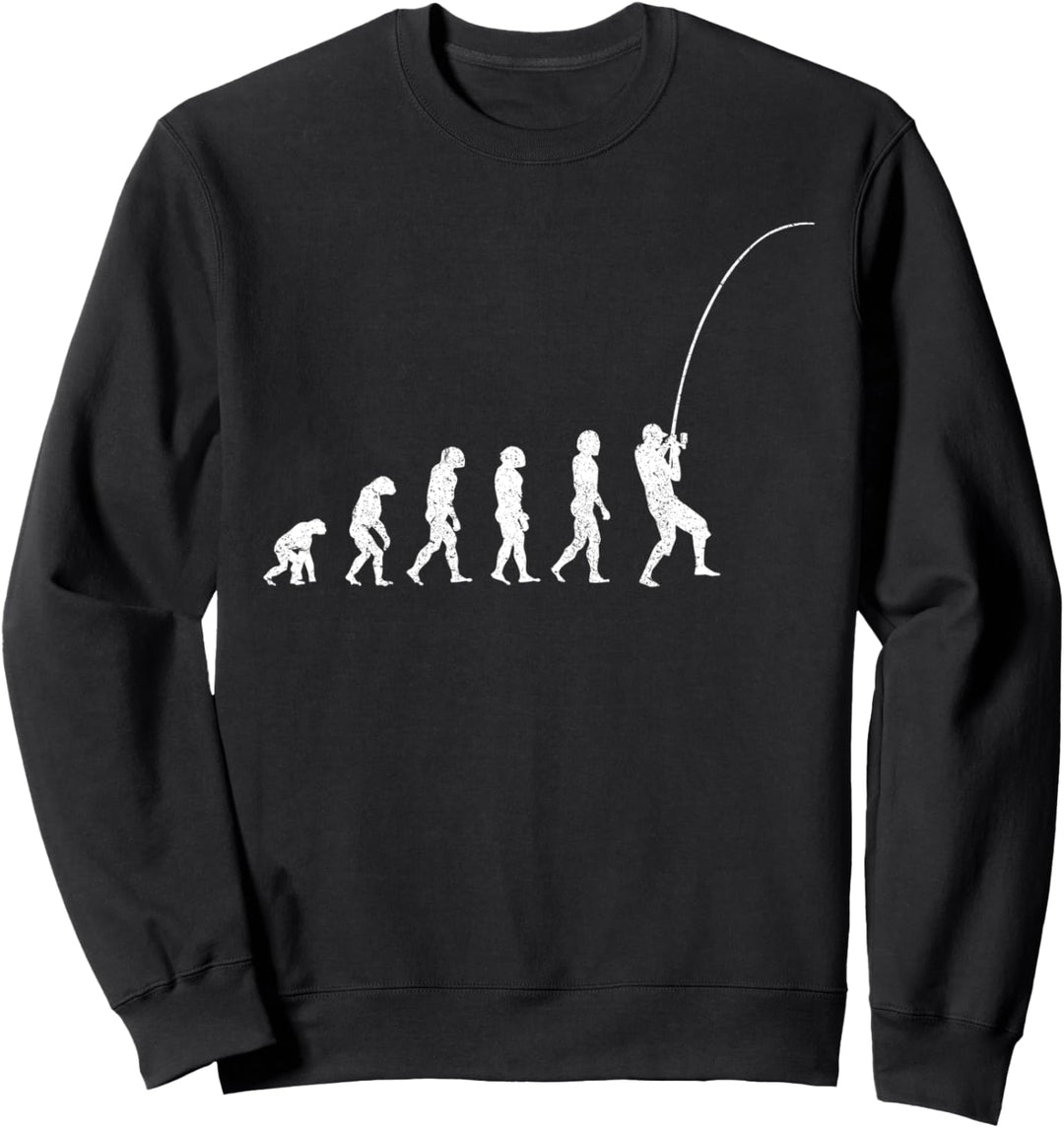Die Evolution eines Anglers - Lustiges Angler Angeln Angel Sweatshirt