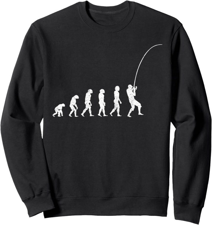 Die Evolution eines Anglers - Lustiges Angler Angeln Angel Sweatshirt