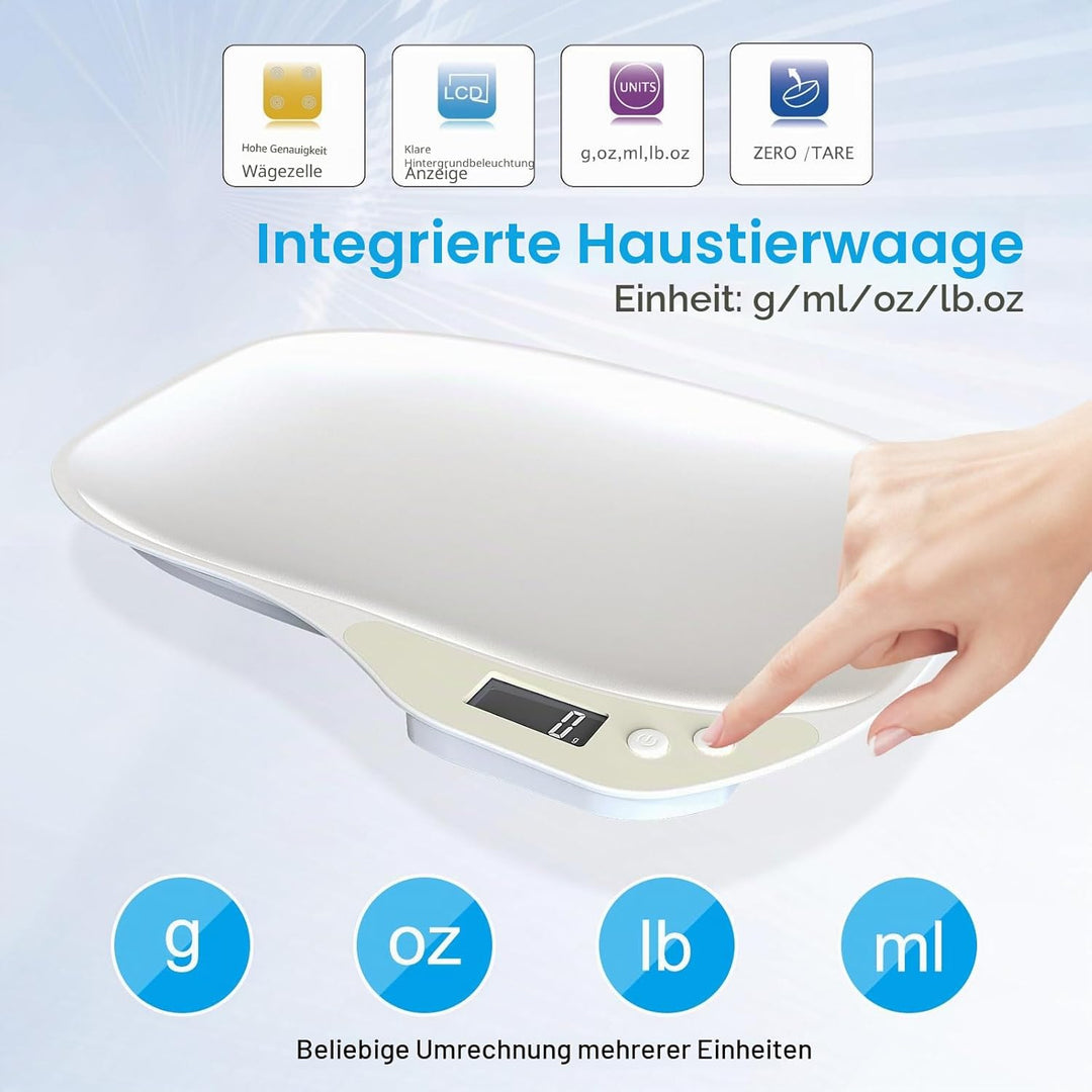 Tierwaage für Kleine Tiere, Kleine Digitalwaage Haustierwaage, Hundewaage 15Kg (±1gram), LCD Digital