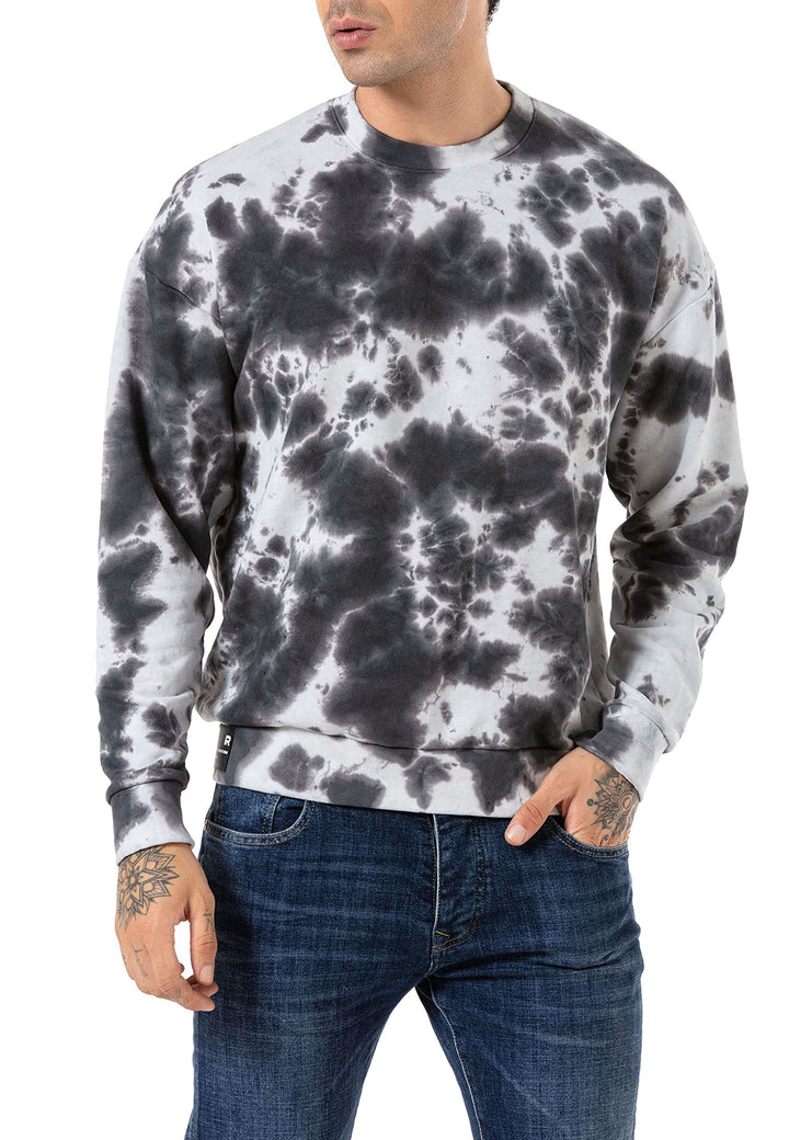 Redbridge Sweatshirt Herren Rundhals Pullover Batik XL Schwarz, XL Schwarz
