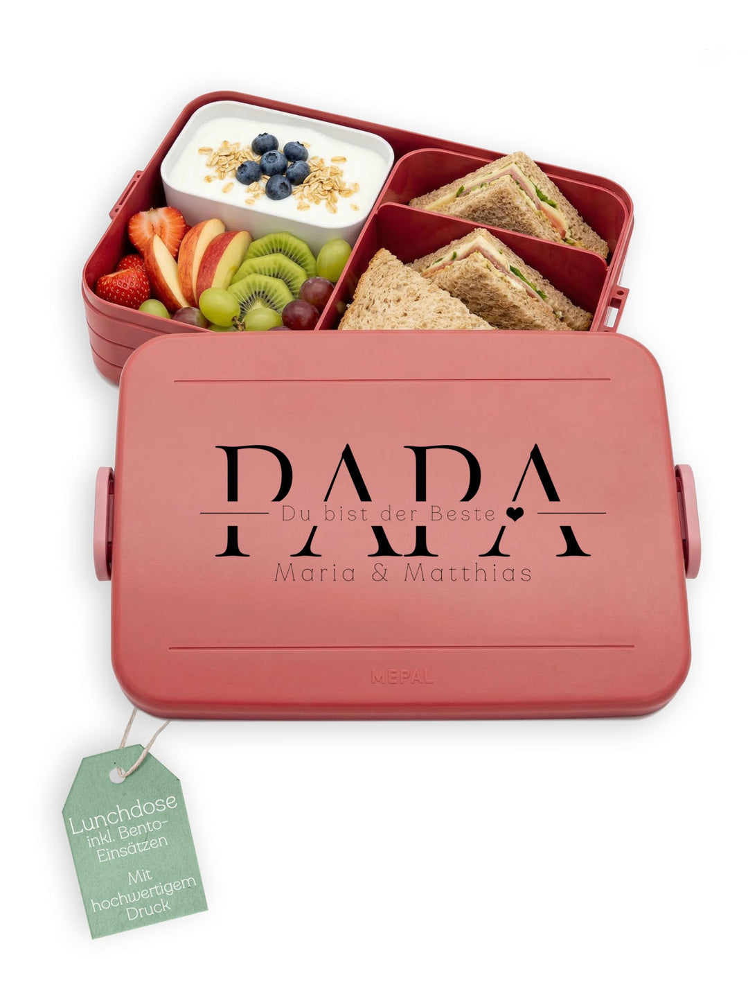 MEPAL Brotdose Spülmaschinenfest Outdoor, Lunchbox mit Einsatz für perfekte Ordnung, Mikrowellengeei