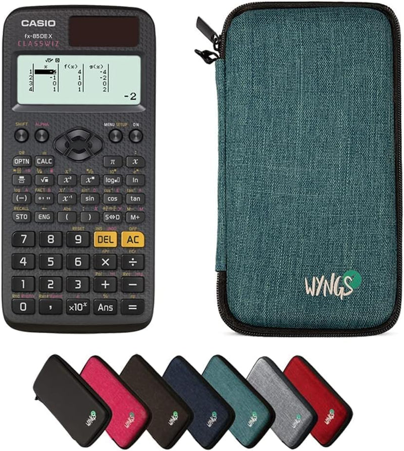 CALCUSO Sparpaket: Casio FX-85DE X ClassWiz technisch-wissenschaftlicher Taschenrechner + WYNGS Schu