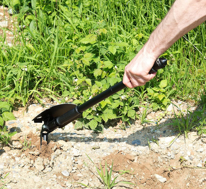 Semptec Urban Survival Technology Feuerstahl: 11in1-Multi-Werkzeug-Spaten zum Hacken, Sägen u.v.m. &