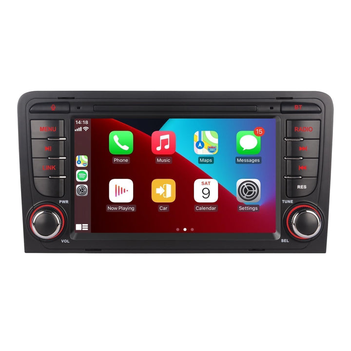 LXKLSZ Autoradio kompatibel mit drahtlos Carplay/Android Auto für Audi A3 S3 RS3 2003-2012 mit 7 Zol