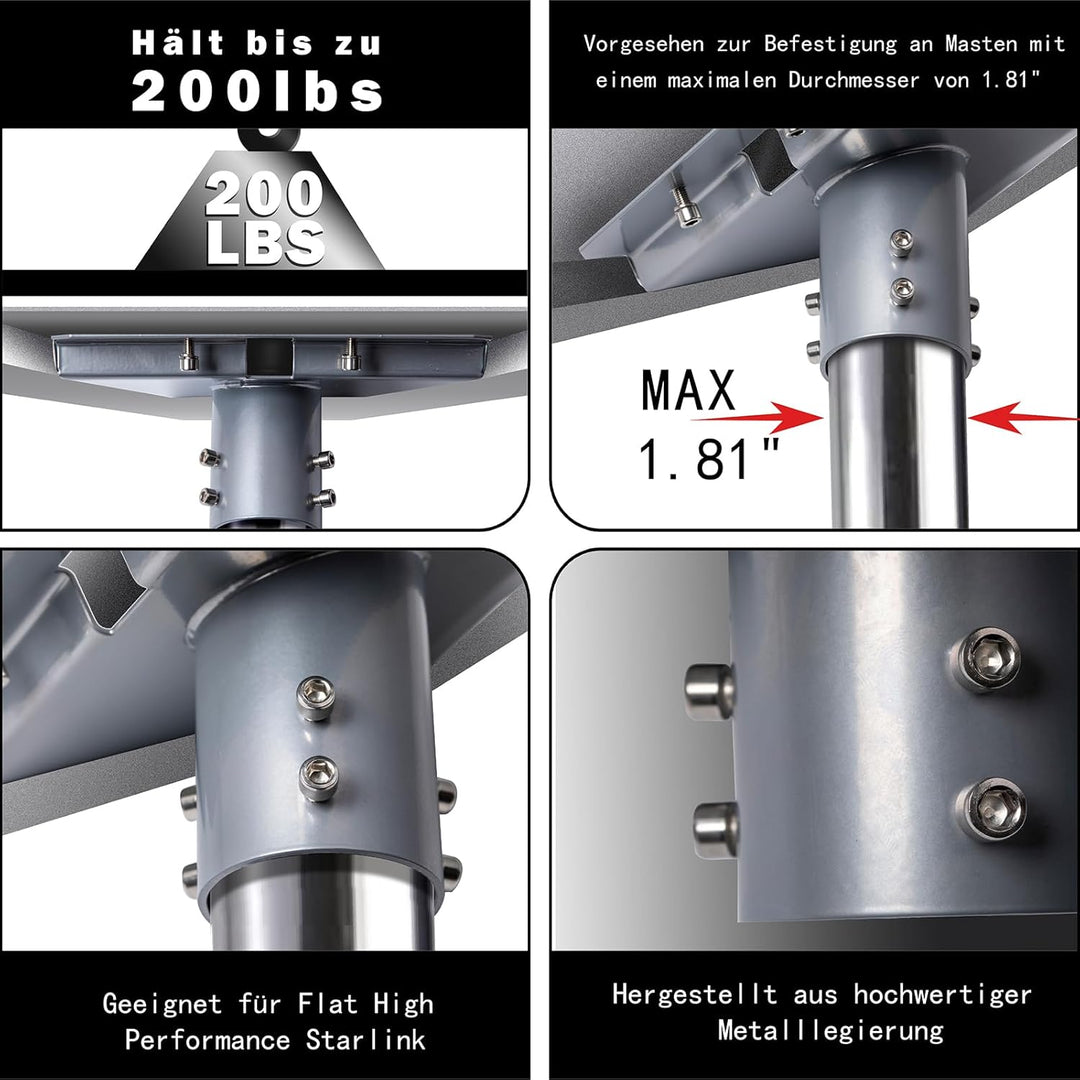 Kpemcsx Starlink Gen 3 Rohradapter und Mastmontagesatz für V3 Kickstand Dishy, kompatibel mit Mast