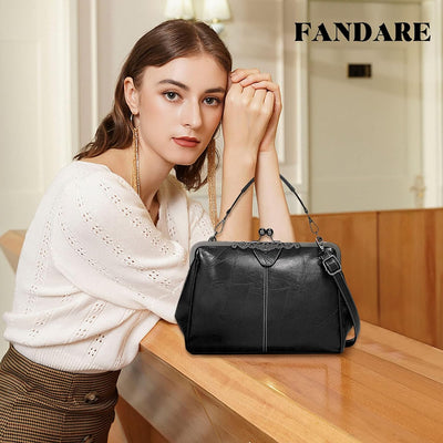 FANDARE Handtaschen Damen Schultertasche Umhängetasche Handy Bag für Frauen PU Leder Wasserdicht Sch