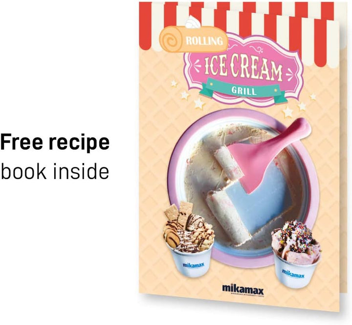 mikamax - Eis Teppanyaki Platte - Eiscreme Rollen Machine - DIY Roll - Ice Pan Eismaschine - mit rez