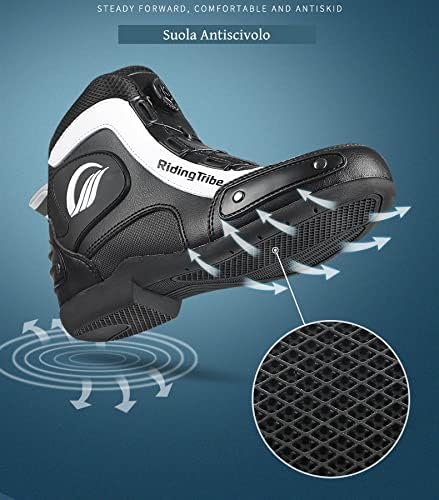 Msport Motorradstiefel für Motorradfahrer, rutschfest, atmungsaktiv 41 EU Schwarz, 41 EU Schwarz