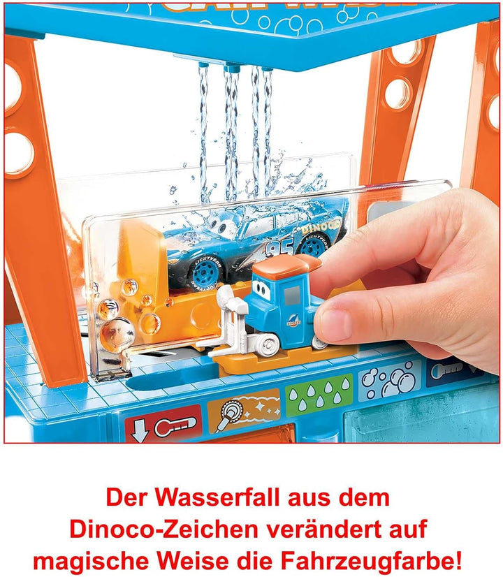 Mattel Disney & Pixar Cars GTK91 Dinoco Car Wash Playset with Colour Changing Effect, Toy from 4 Yea
