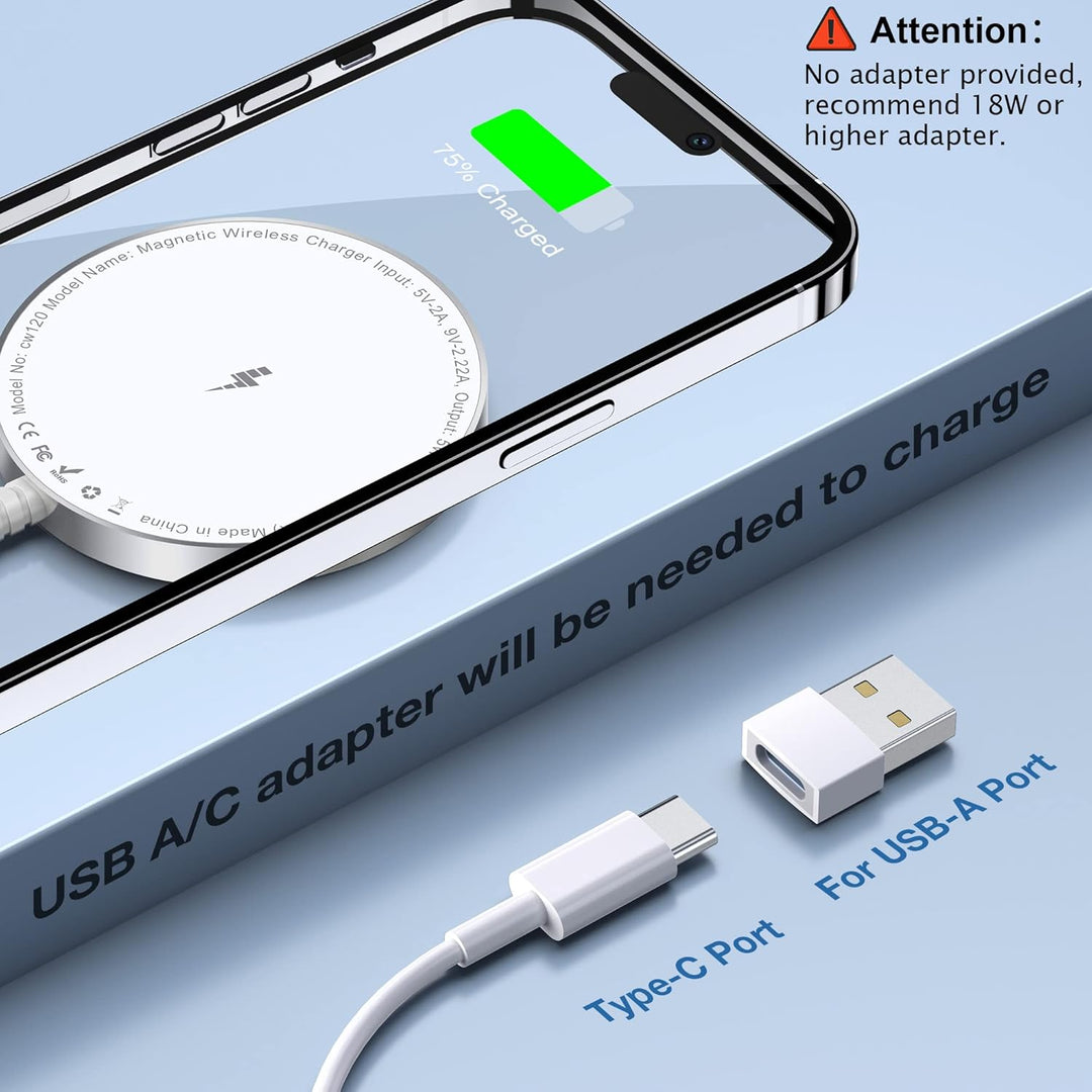 Mag-Safe Ladegerät für iPhone Ladestation: Magnet Wireless Charger Induktive Kabelloses Ladepad Komp